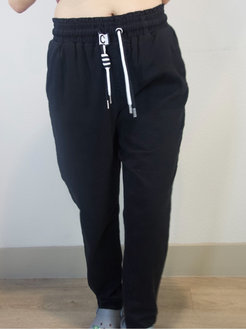 Nina Carter Denim Elastic Waist Jogger Sweatpants